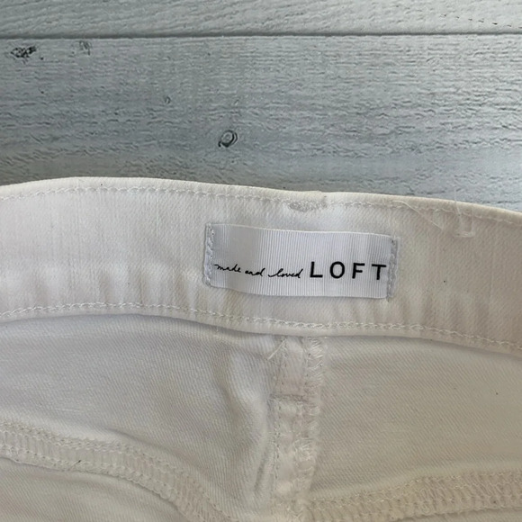 LOFT White Button Up High Waist Skinny Leg Denim 24/00 - Picture 5 of 8